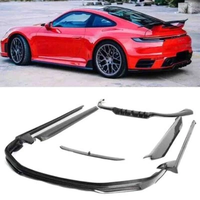 Carbon Fiber Sideskirts Front Lip Rear Bumper Diffuser Porsche Carrera 911 992 - Image 1 of 4