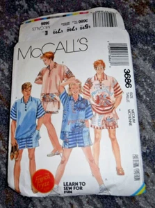 MCALLS 3686 SZ MED. MISSES/ MENS TOP & SHORTS VINTAGE PATTERN 1988 UNISEX - Picture 1 of 2