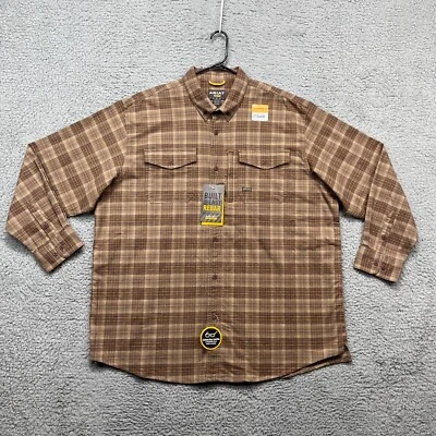 Camisa Ariat Para Hombres XXL Chocolate Chip Check Barra de Refuerzo Franela Trabajo DuraStretch Pesada Foto 1 de 4