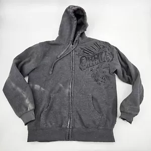 Y2K O'NEILL Sherpa Lined Hoodie Jacket Gray Full Zip Surf Skate Gray Sweatshirt - Picture 1 of 21