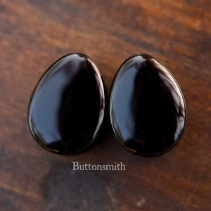 Paar Träne Obsidian Bio Stein Stecker / Messgeräte 10 Größen 2g 00g - 1"" - Bild 1 von 2