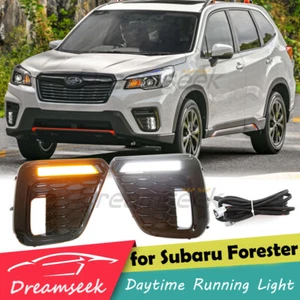 LED DRL Daytime Running Light For Subaru Forester 2019-21 White Yellow Turn Lamp - Picture 1 of 9