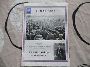 Plaquette présentation Visite du GENERAL DE GAULLE à l’usine TRECA le 9 mai 1959