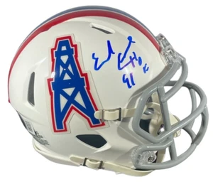 Earl Campbell Signed Oilers TB Mini Helmet w HOF 91 Beckett Witness BAS COA - Picture 1 of 3