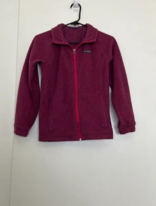 Columbia Girl's Full Zip Fleece Jacket Pink Purple Kid's Large (14/16) - Picture 1 of 5