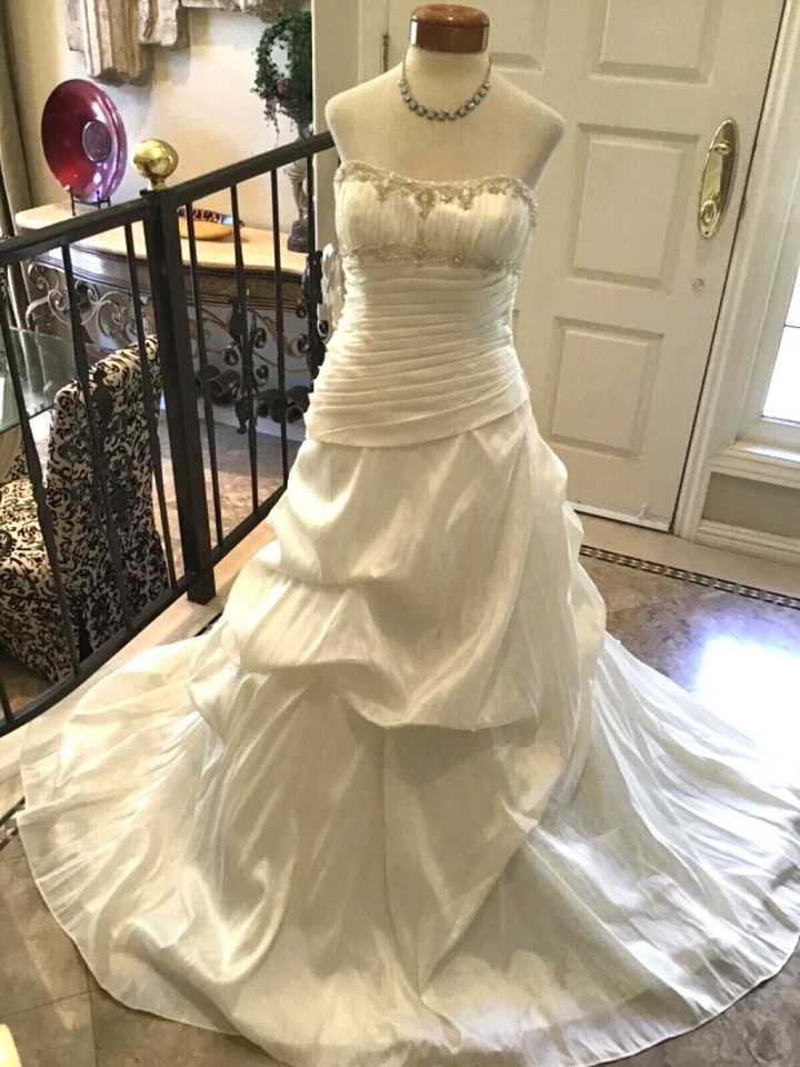 Alfred Angelo новый свадебное платье свадебное платье бриллиант белый размер 8 новый с ярлыком - Изображение 1 из 4