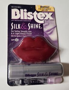 RARE 2006 BLISTEX SILK & SHINE SPF 15 LIP PROTECTANT W/BONUS LIP COMPACT MIRROR