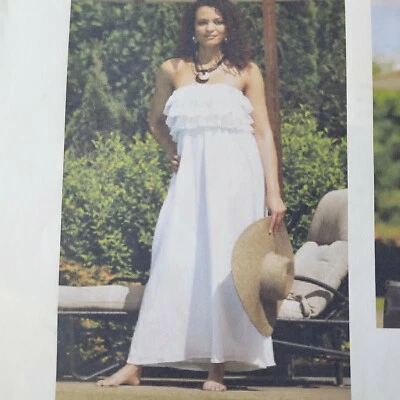 Mystic Sun Womens White Sleeveless Pullover Ruffle Maxi Dress Size Small - Image 1 of 4