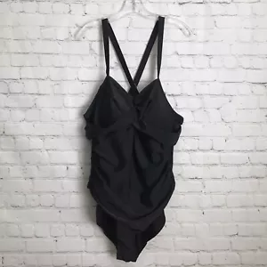 Traje de baño Shein Womans Plus Envoltura Cruz Fruncido Negro Una Pieza Talla 3X Nuevo - Imagen 1 de 7