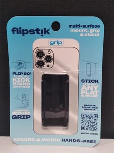 Flipstik Defy Gravity Cell Phone Stick Stand with Grip Loop - Black - Picture 1 of 2