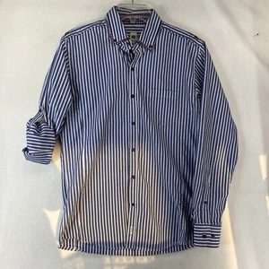 Oleg Cassini Blau & Weiß Herren Langarm Hemd Medium - Bild 1 von 11