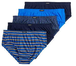 Men's Equipo 5-Pack Low Rise Briefs (Blue-Black) No Fly Premium Cotton Underwear