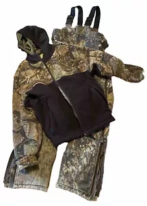 Cabela’s Outdoor Camo Insulated Overall Bib Hunting Pant and Coat Set Size Youth - Picture 1 of 10
