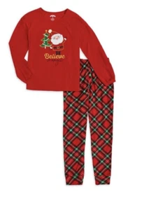 Holiday Time Pajama Set Red Believe in Magic Size Large (10/12) Plus - Picture 1 of 10