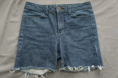 Pantalones cortos de mezclilla elásticos deshilachados corte alto marca J The Doll en minero talla 26  Foto 1 de 4