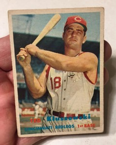 Vintage 1957 Topps Ted Kluszewski  Cincinnati Redlegs Reds # 165 Baseball Card