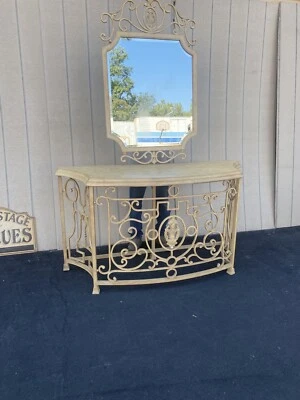 64721 Decorator Iron Console Table with Mirror - Image 1 of 4