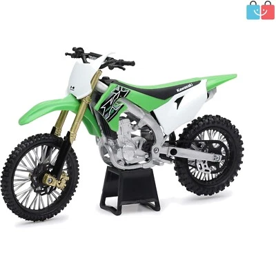 Kawasaki KX 450F motocicleta de metal fundido verde escala 1/12 modelo brinquedo item de colecionador » - Imagem 1 de 3