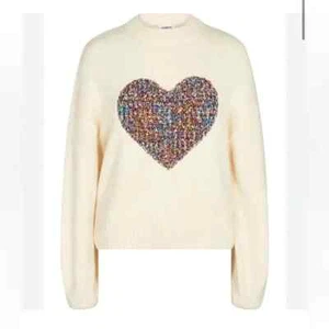 DESIGUAL Women Oversize Heart Pullover Wool Blend Sweater Size S - Picture 1 of 16