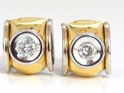 .80ct natural round brilliant diamond huggie earrings 18kt g/si1 petite** - Image 1 of 4