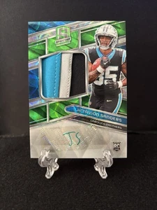 Ja’Tavion Sanders 2024 Panini Spectra Rookie Patch Autograph Green Neon #27/35 - Picture 1 of 2