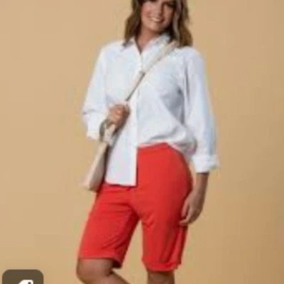 Bermudas CHICO'S Sirena Rojo Entrepierna 7" Talla 14 Chico Talla 2.5 Foto 1 de 4