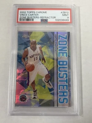 2002 Topps Chrome Zone Busters Refractor #ZB12 Vince Carter Refractor MINT PSA 9 - Image 1 of 2