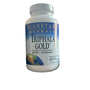 Planetary Herbals Triphala Gold GI Tract Wellness 550 MG 120 Capsules - Picture 1 of 2