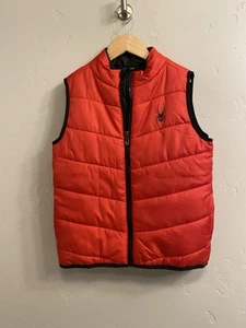 SPYDER Size 6 Boys Girls Red Quilted Fill Zipper Puff Vest w/Pockets - Picture 1 of 19