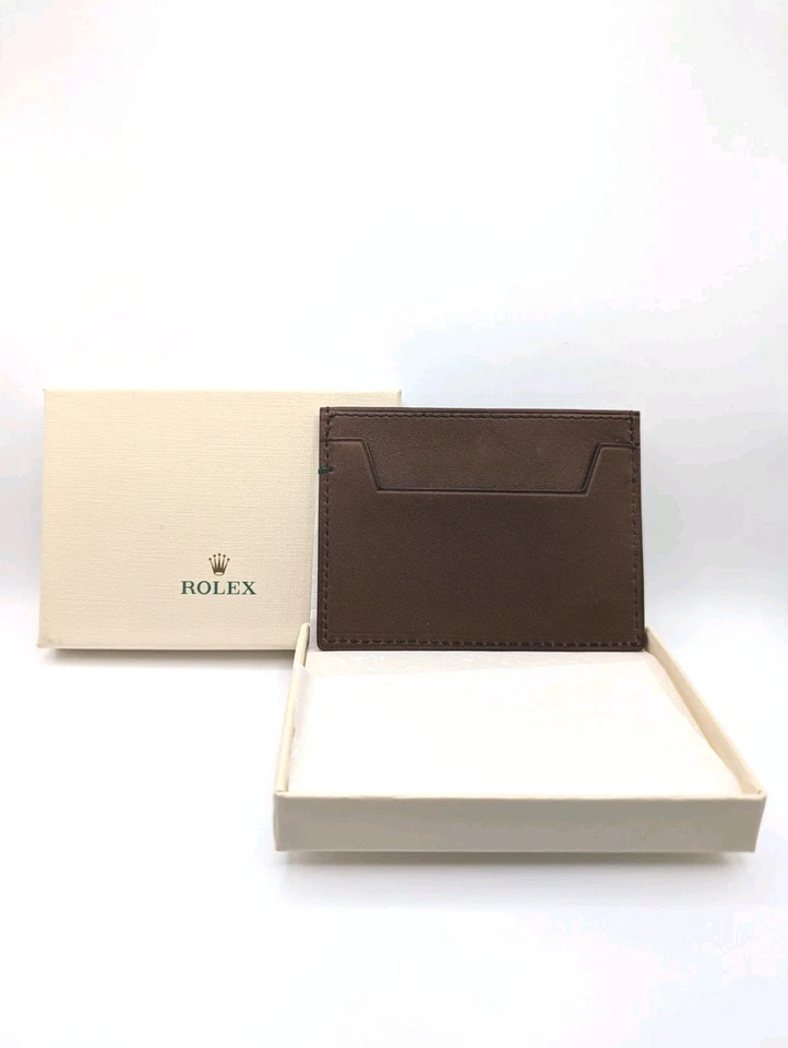 Rolex Signature Cuero Marrón Portatarjetas de Crédito Cartera - Nuevo en Caja, Regalo AD Foto 1 de 4