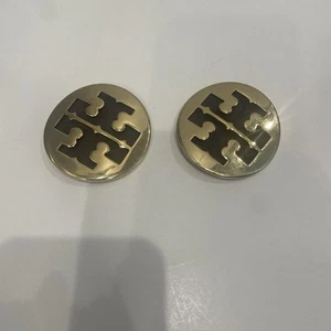 Tory Burch Gold Metal Logos Replacement Button Medallions Shoes Upcycle 2" *Read - Picture 1 of 5