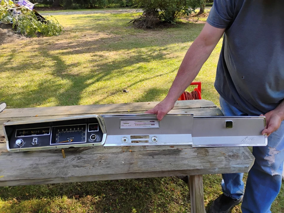 1967-1969 Plymouth Valiant Signet Speedometer Interior Dash Panels Radio Bezels  - Image 1 of 4