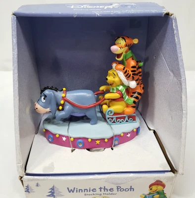 Disney Winnie The Pooh Medias Soporte Tigger Eeyore Trineo De Colección Llave de Latón Foto 1 de 4