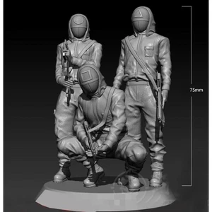 1/24 75mm 3D Print Model Kit Game Squid Gamers Servants Movie Unpainted - Picture 1 of 2