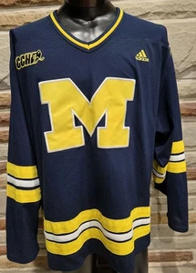 Adidas University of Michigan Wolverines NCAA CCHA Hockey Trikot Herren L genäht - Bild 1 von 6