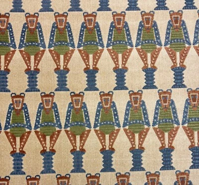 TELA DE TERCIOPELO ANIMAL TRIBAL AZUL SEPIA CLARENCE HOUSE SARU POR YARDA 50"W Foto 1 de 4