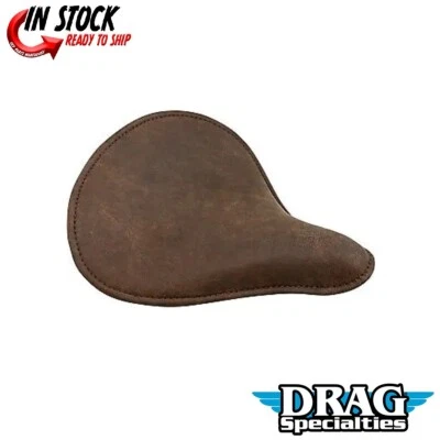 Drag Specialties Large Low Profile Distressed Brown Leather Spring Solo Seat - Image 1 of 3