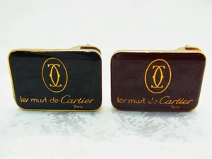 Abbigliamento fascia cintura fibbia Cartier vintage nero e bordeaux set 2 pezzi - Foto 1 di 12