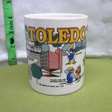 TOLEDO Owens Corning coffee-mug Zoo 1990 cup Mud Hens port Owens-Illinois & Jeep
