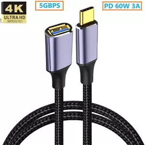 USB C 3.1 to USB A 3.0 Female Extension Cord OTG Cable Adapter Thunderbolt 3 6ft - Picture 1 of 2