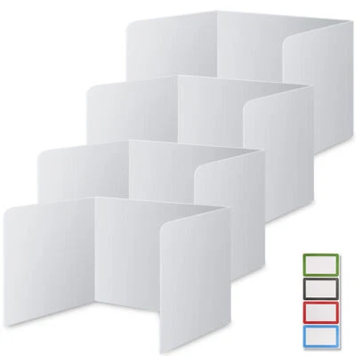 Paquete de 4 divisores de escritorio para estudiantes, placas protectoras de privacidad de plástico fáciles de limpiar Foto 1 de 4