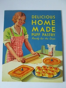 Tarjeta de exhibición de pastelería Puff hecha en casa. Deliciosa tarjeta de presentación de pastelería casera hecha en casa - Imagen 1 de 2
