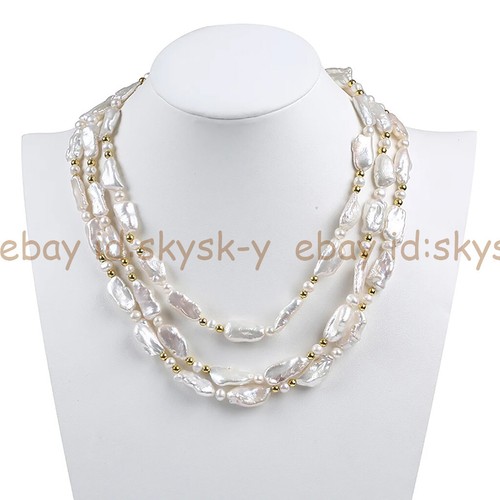 VETEMENTS "Collana Perla Barocca Biwa 3 Righe Forma Rara Anormale Forma Anormale 17 19""