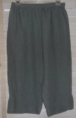 NWOT Lilith France ~ Art to Wear ~ Sage Wide Leg Crop Linen Pant ~ XL - Image 1 of 4