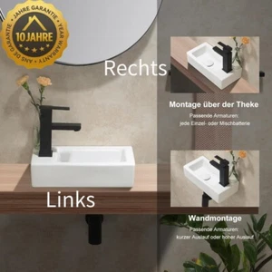 Gäste WC Waschbecken klein Waschtisch Aufsatzwaschbecken Wandmontage Waschtisch - Bild 1 von 20