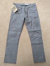 New Gustin Raw Denim Selvedge Mens Jeans Slim Straight Fit Gray Size 33 x 31