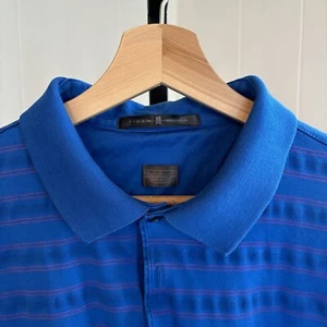 Nike Tiger Woods Blue Stripe Cotton Golf Polo Shirt Men's Large Sycamore Hills - Picture 1 of 10