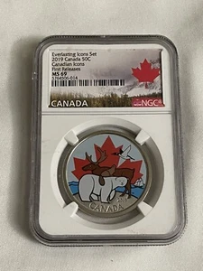 2019 Canada 50CCanadlan IconsFirst Releases MS 69 Everlasting Icons Set - Picture 1 of 2