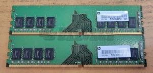 HP Hynix 2 x 8GB DDR4 1Rx8 PC4-2400T-U Desktop UDIMM Memory 854913-001 - Picture 1 of 2