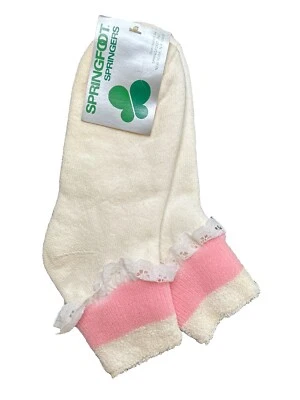 Calcetines de encaje para mujer de colección NOS Roll Top 9-11 "Springfoot Springers cuarto rosa años 80 Foto 1 de 4